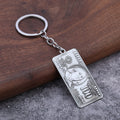Metal 100 Dollar Bill Design Keychain in Five Finishes view 7
