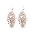 Crystal Snowflake Cluster Hook Earrings with Distinctive Textured Details view 5