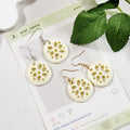 Gold or Silver Lotus Root Slice Drop Earrings with Random Option view 3