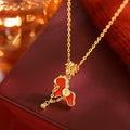 Gold-Tone Red Rocking Horse Jewelry - 2 Styles Polished Decorative Design view 6