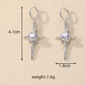 Gold and Silver Tone Crystal Dagger Huggie Drop Earrings view 4