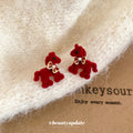 Red Flocked Horse Dangle Stud Earrings Fashion Jewelry view 2