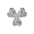 Crystal Clover Ear Clip with Silver Tone Setting and Clear Stones view 5