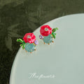 Enamel Glaze Chinese Style Flower Stud Earrings Ten Styles view 6