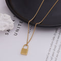 Mini Padlock Pendant Necklace Curb Chain Multiple Finishes view 2