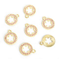 Crystal Circle and Five Petal Flower Charms in Three Colors view 8