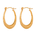 Hammered U Shape Hoop Earrings Gold Or Steel Finish view 5