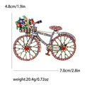 Crystal Bicycle Brooch In Blue Or Pink With Polished Metal Detail view 4