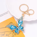 Rhinestone Butterfly Keychain Necklace Gold Tone 9 Colors view 9