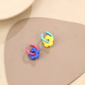 Colorful Layered Flower and Teardrop Statement Earrings view 3