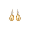 Gold Tone Crystal Teardrop Stud Earrings With Layered Frames view 5