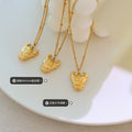 Gold 3D Cute Bull Calf Pendant Necklace Station Ball Chain view 2