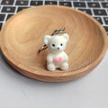 Flocked Heart Teddy Bear Keychains Lobster Clasp 4 Colors view 8