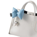 Puffy Patent Bow Keychain with Dangling Heart Charm view 5