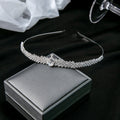 Silver Rhinestone Crown Tiara Headbands Geometric Styles view 8