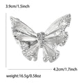 Textured Butterfly Brooch An Open-Wing Butterfly Crystal Accent Pin view 7
