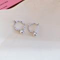 Pearl Ball Hoop Earrings Daisy Bead Ear Cuff Pieces view 7