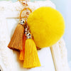 Yellow-Pom Triple-Tassels