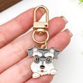 Eight Schnauzer and Dog Breed Metal Clasp Keychain Designs view 3