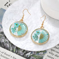 Blue Pressed Flower Resin Earrings Gold Hooks 7 Style Mix view 8