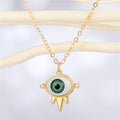 Gold Tone Evil Eye and Hamsa Pendant Necklaces in Five Designs view 6