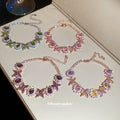 Rhinestone Oval Flower Bracelets Rose Gold Silver Styles view 4