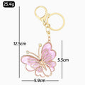 Enamel Butterfly Keychain Rhinestone Metal Insect Bag Charm view 3