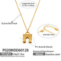 Gold Arc De Triomphe Pendant Necklace Chain Extender view 6