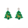 Four Christmas Tree Mitten and Reindeer Novelty Stud Earrings view 5