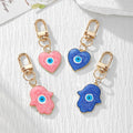 Pink and Blue Evil Eye Heart and Hamsa Clip Charms view 1