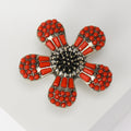 Southwestern Flower Brooch With Polished Metal And Sculpted Decorative Details view 5
