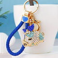 Jeweled Flying Pig Keychains in Three Colors with Two Wrist Loop Only Options view 3