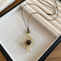 Brown Cabochon Geometric Pendant Necklace Statement Fashion Jewelry view 7