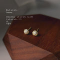 Gold Mini Pave Crystal Ball Stud Earrings Two Sizes view 4