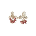 Pastel Flower and Pearl Drop Stud Earrings in Two Colors view 5