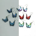 Silver Tone Colorful Sculpted Butterfly Hook Earrings view 5
