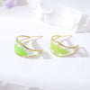 Green Leaf Hoops