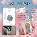 Best Teacher Ever Wood Keychain With Apple And Pencil Design view 4