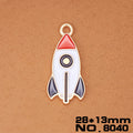 Space-Themed Charm Pendant Set with Astronaut Planet Rocket and Satellite