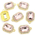 Rectangular Crystal Halo Charm Collection for Jewelry Making view 6