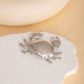 Sculpted Metal Look Crab Novelty Brooch in Gold and Silver view 7