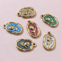 Gold Tone Enamel Tulip Charms in Seven Color Styles view 4