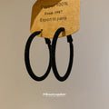 Flocked Oval Hoop Earrings In Brown And Red With Slim Profile view 3