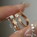 Double Row Crystal Huggie Earrings in Rose Gold Tone view 4