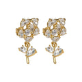 Crystal Rose Clip On Earrings in Two Finishes Statement Jewelry Design view 5