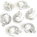 Pearl Dolphin Crystal Metal Jewelry Charms, 2 Finishes view 3