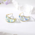 Gold Tone Pressed Botanical Resin Earrings in Six Shapes view 6