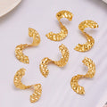 Hammered S Curve Statement Stud Earrings in Polished Gold Tone view 3