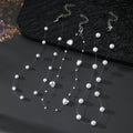 Floating Pearl and Heart Illusion Wire Choker Necklaces view 1