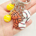 Mini Sports Ball Keychains Triple Charm Metal Ring 5 Styles view 4
